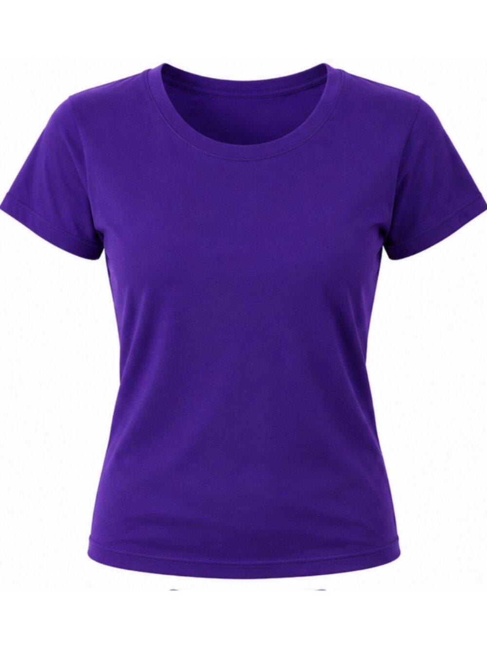 Women's Purple Basic Crew Neck T-Shirt Solid Casual Short Sleeve Tee S-XL